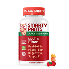 SmartyPants bottle front shows a vibrant label for daily nutrition and ease of use.