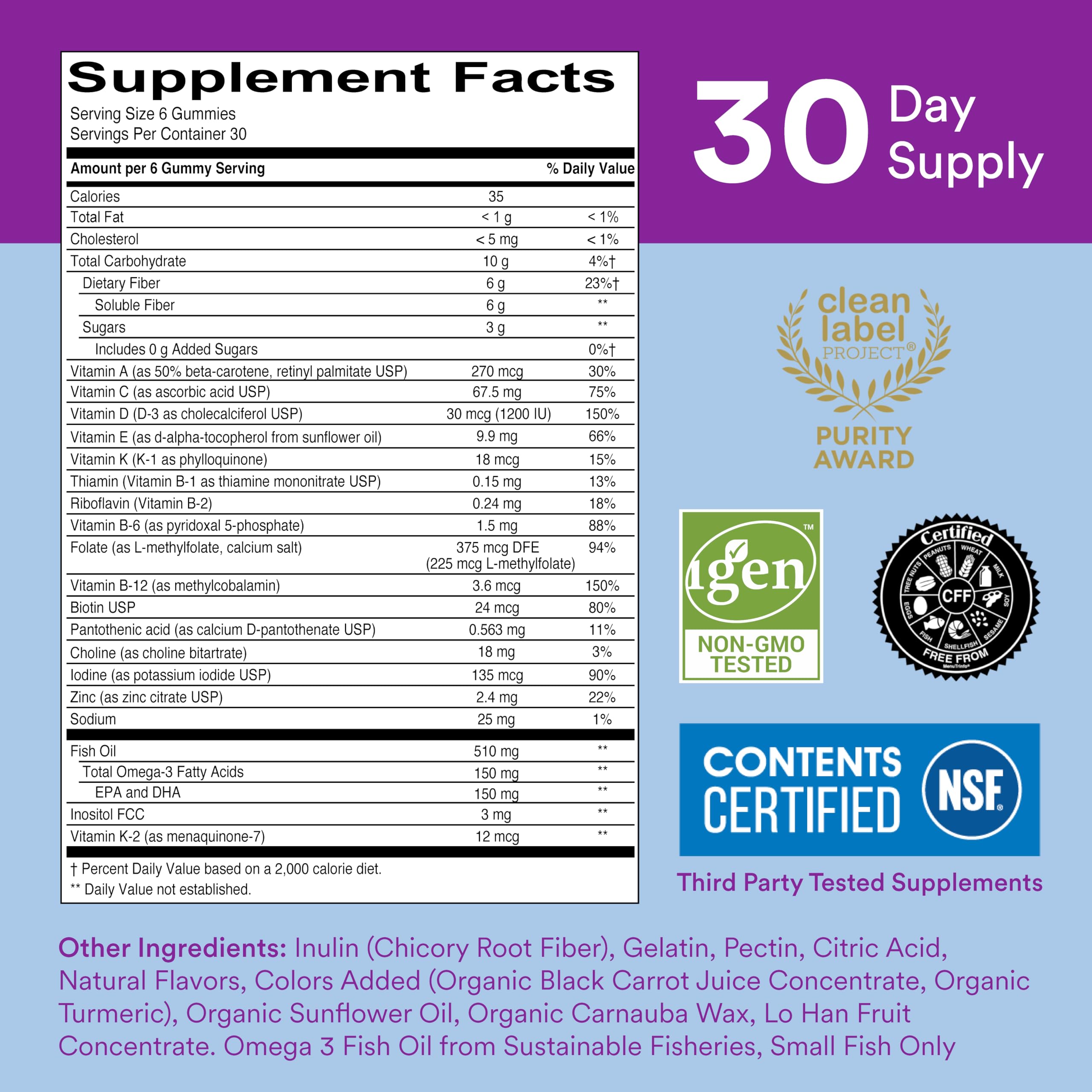 SmartyPants fiber multivitamin gummy texture closeup with chewy look