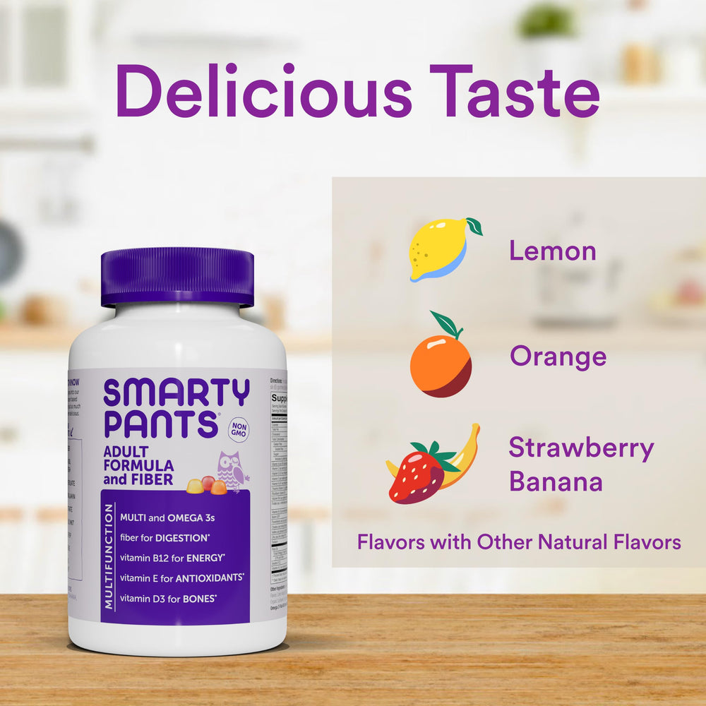 SmartyPants fiber multivitamin vitamin D3 bottle signaling immune support