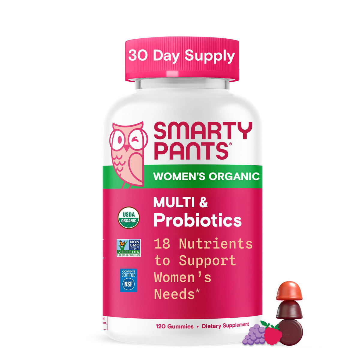 SmartyPants Organic Women’s Multivitamin Gummies bottle for daily wellness.