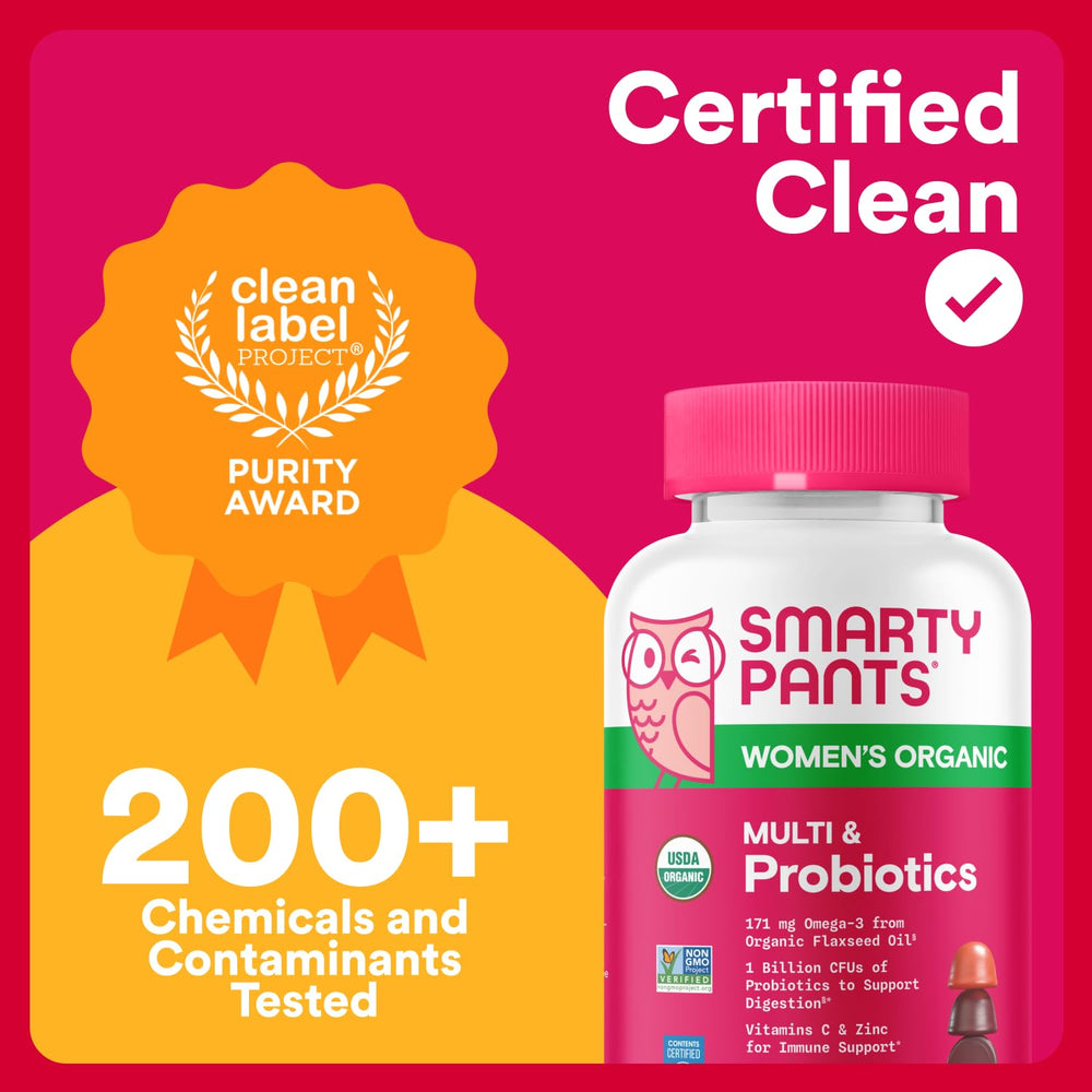 Gluten-free badge on SmartyPants Organic Women’s Multivitamin Gummies.
