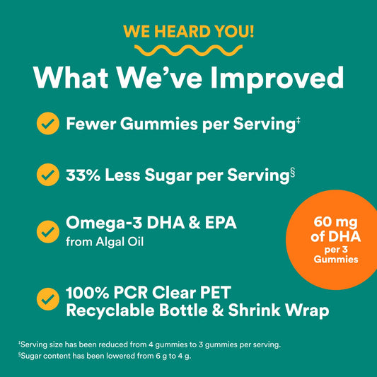 Closeup of SmartyPants gummies highlighting fruity flavors for easy prenatal nutrition.
