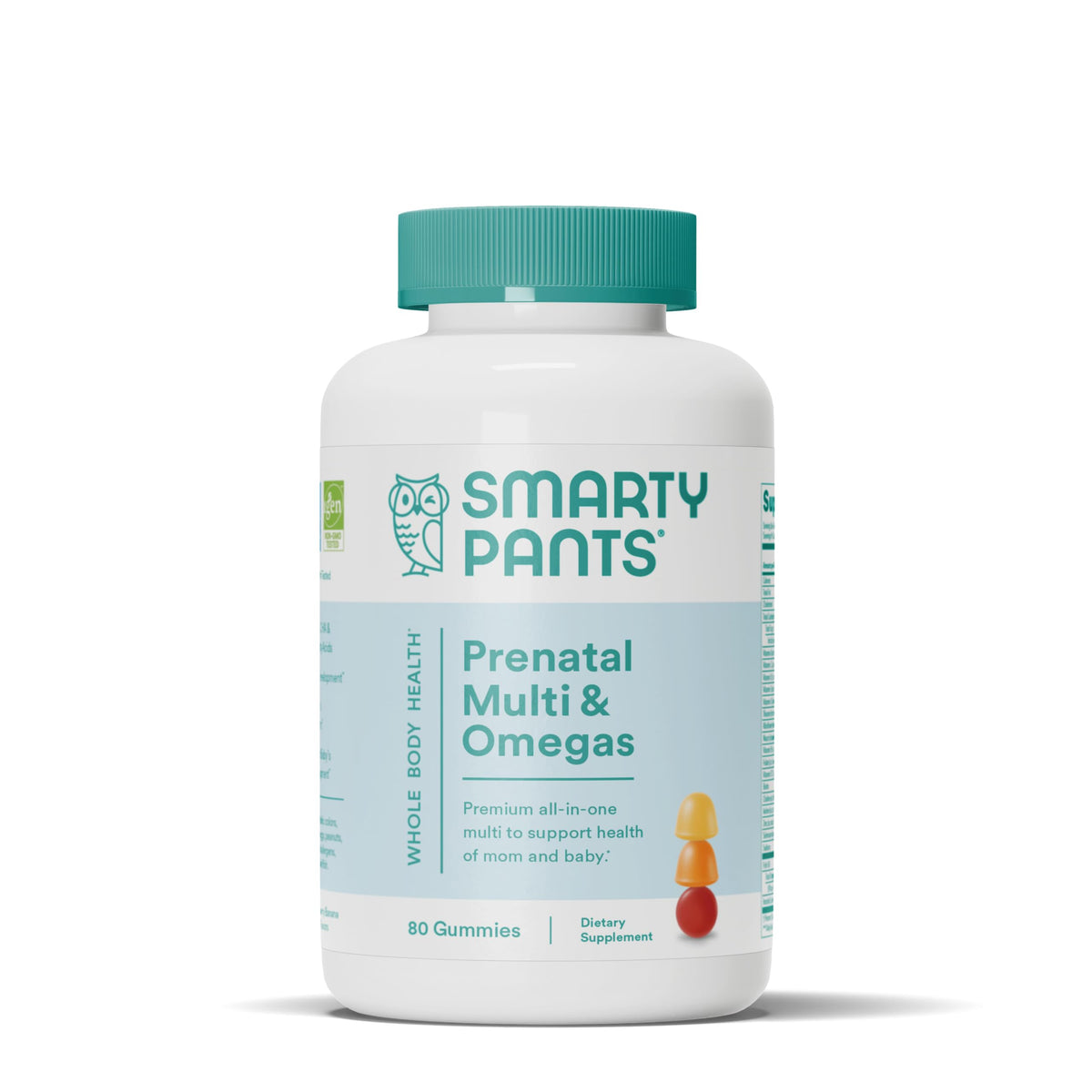 SmartyPants Prenatal vitamins bottle front offers easy daily prenatal nutrition