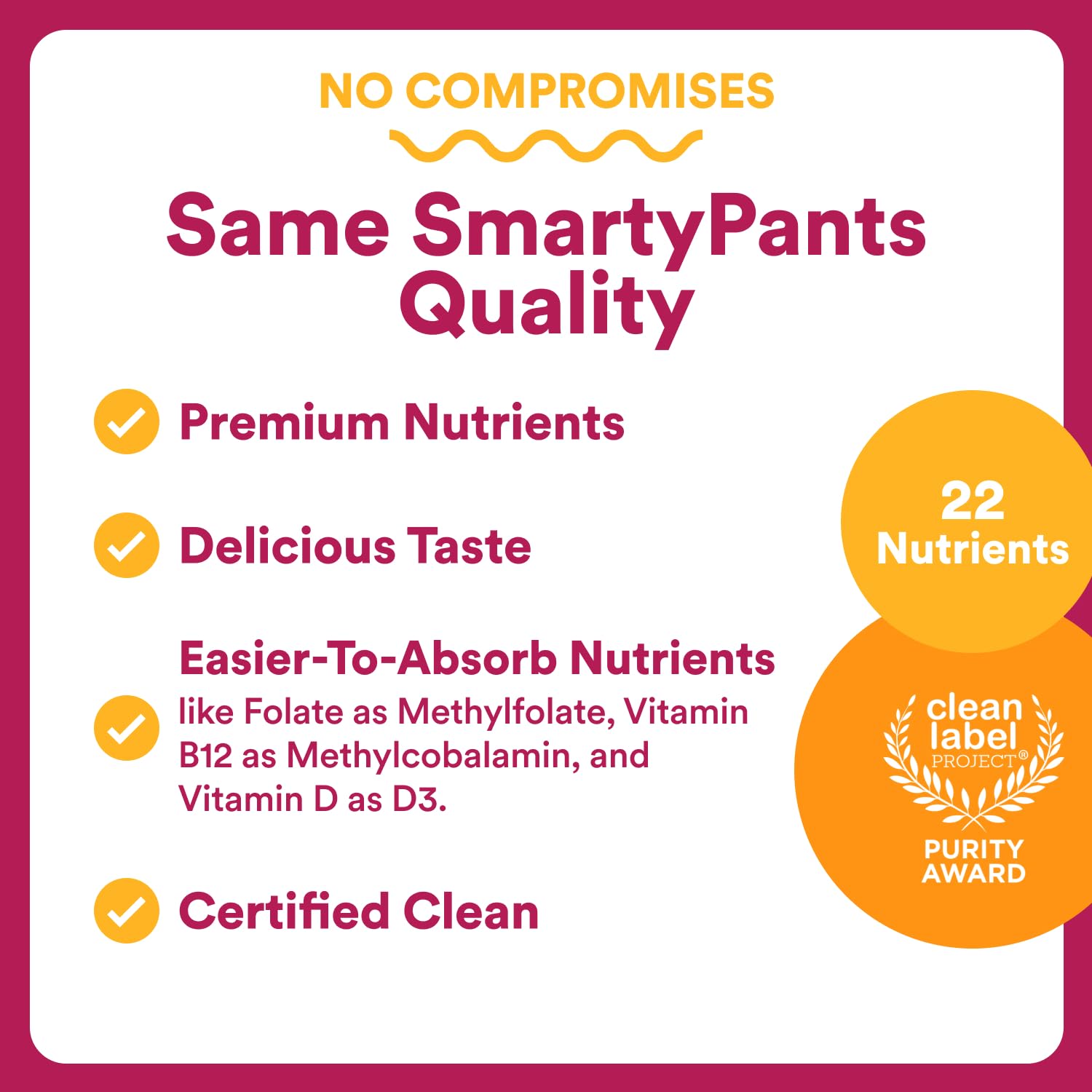 SmartyPants methylfolate-based formula label shown for bioavailable folate