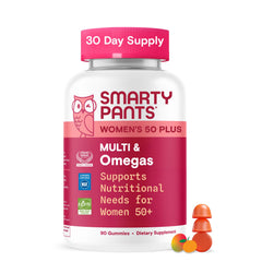 SmartyPants Women 50+ multivitamin gummy bottle for daily nutrition