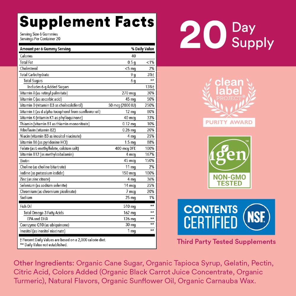 SmartyPants blueberry gummy highlighted for daily flavor enjoyability.