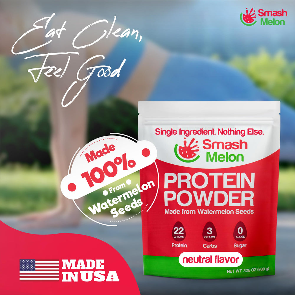 Smash Melon bag shows raw, single-ingredient protein suitable for gluten-free diets.