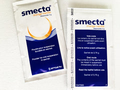 Smecta IPSEN Original powder being mixed with water to form suspension