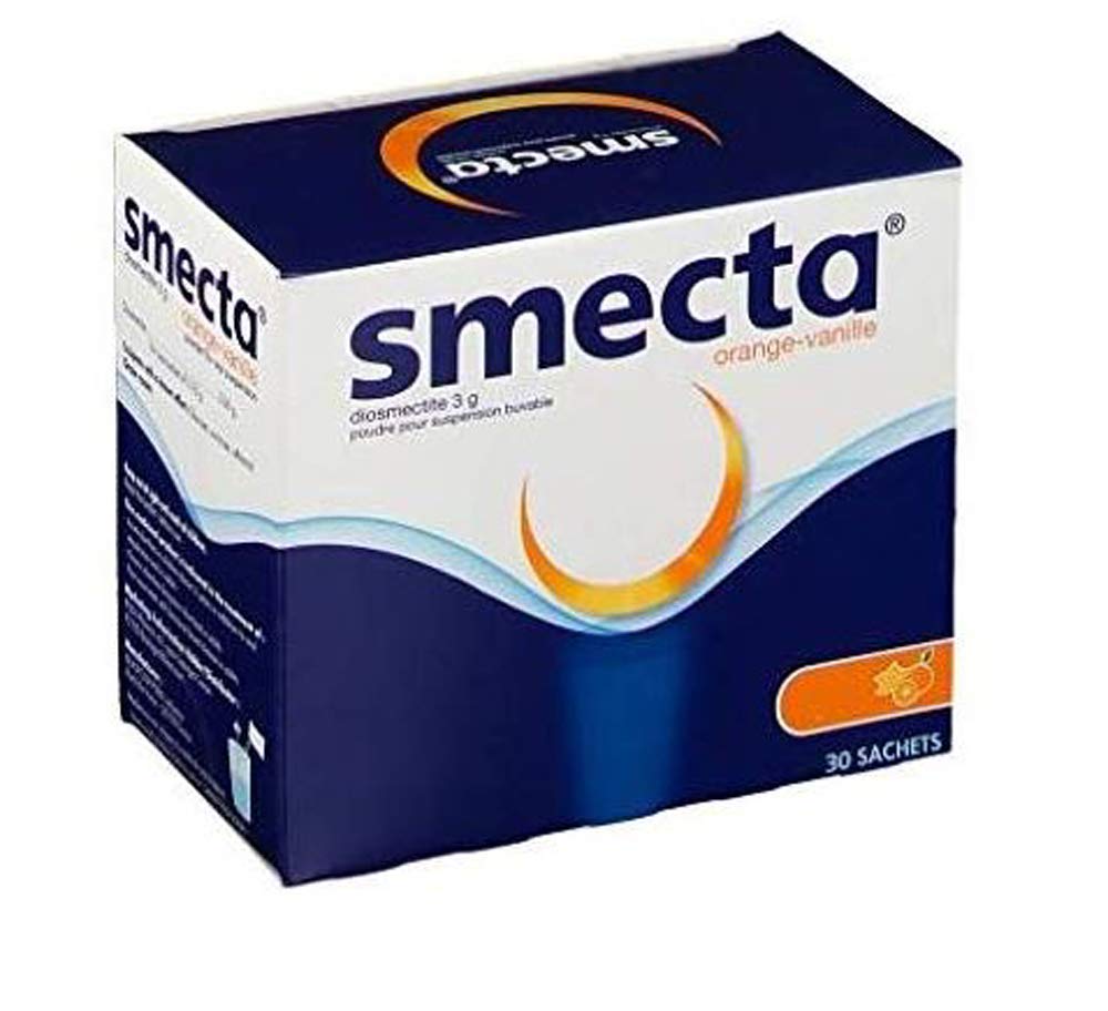 Smecta Original 3g sachets box front for easy dosing and packaging visibility