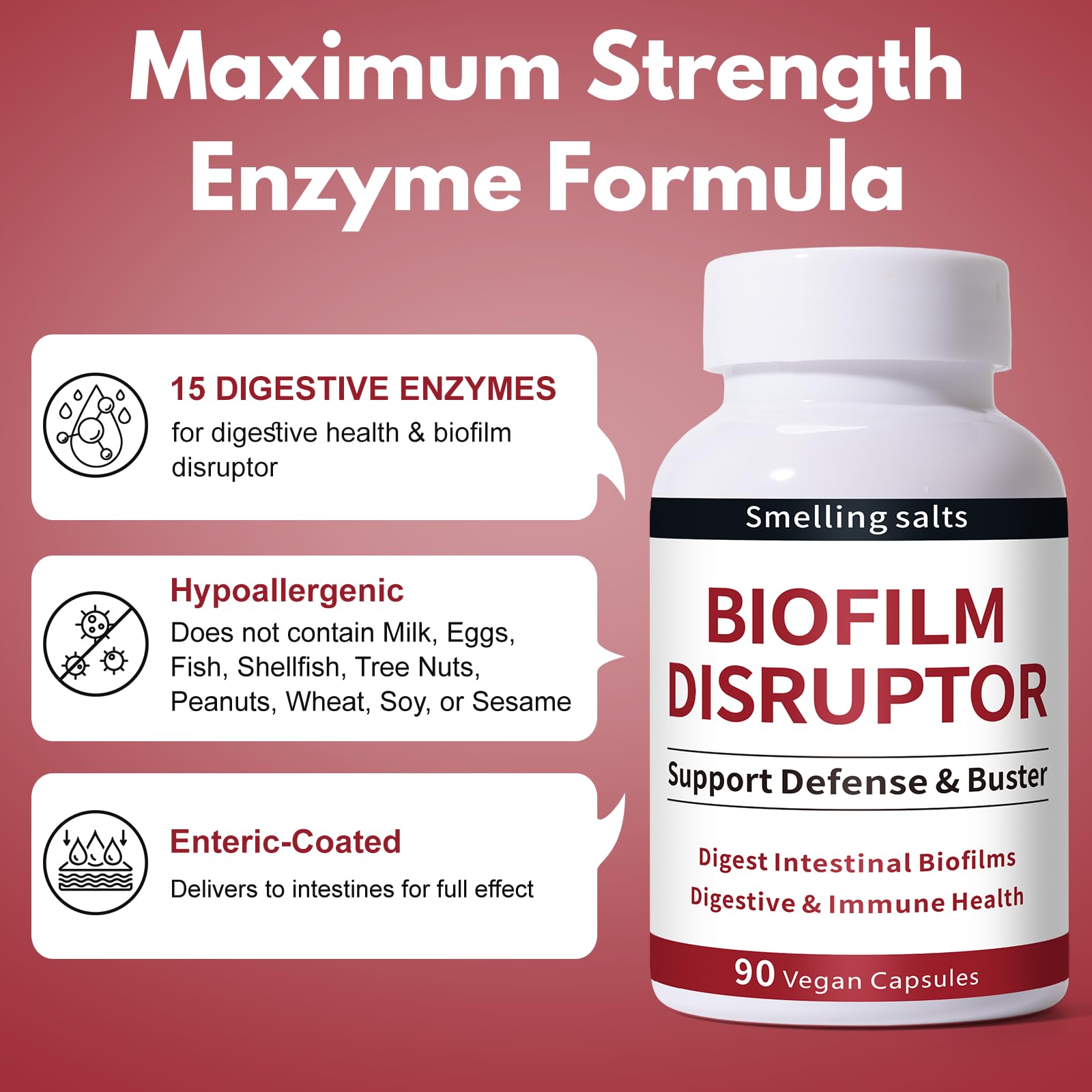 Enteric-coated Serrapeptase representation emphasizes gut reach and effectiveness.