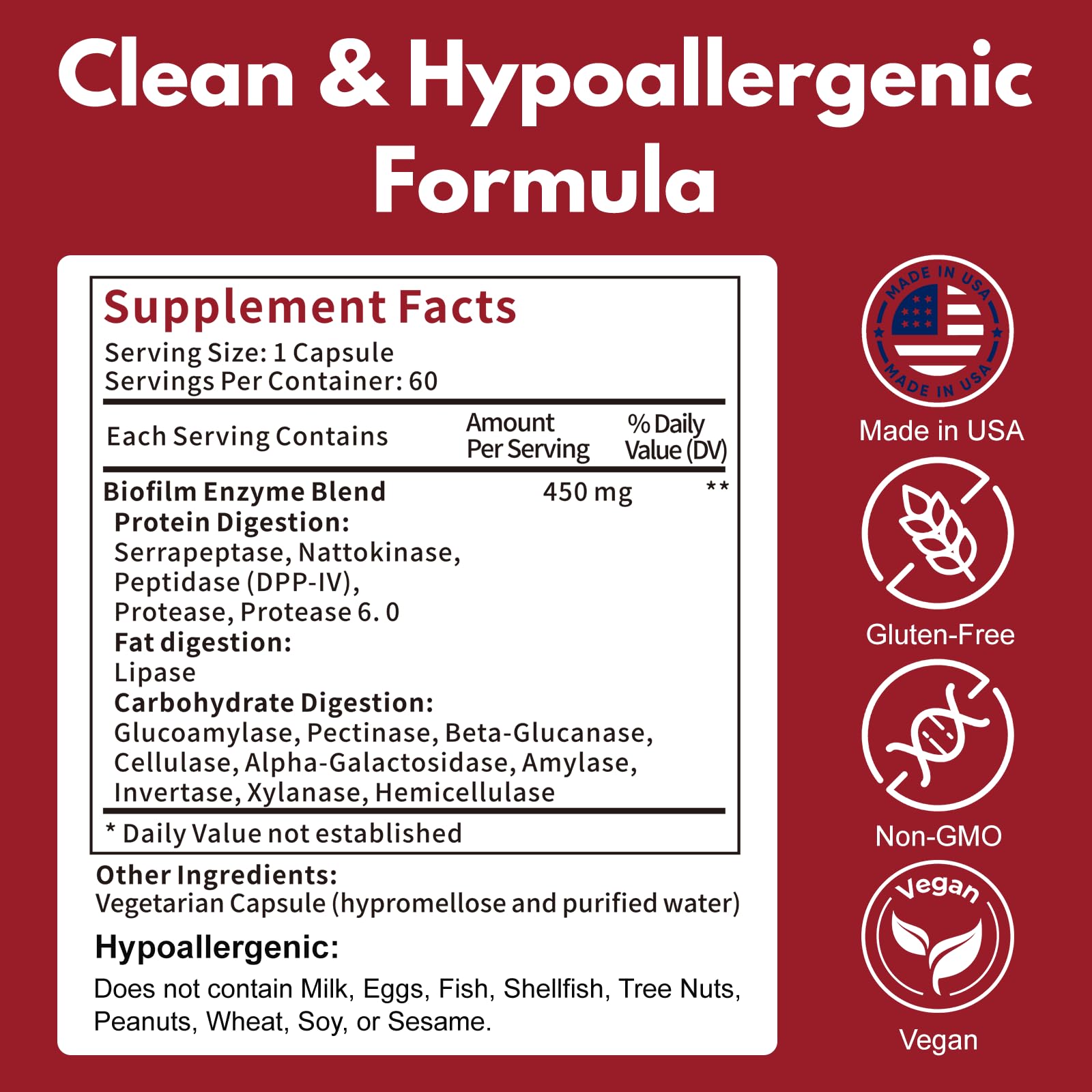 USA-made badge signals clean production and hypoallergenic formulation.