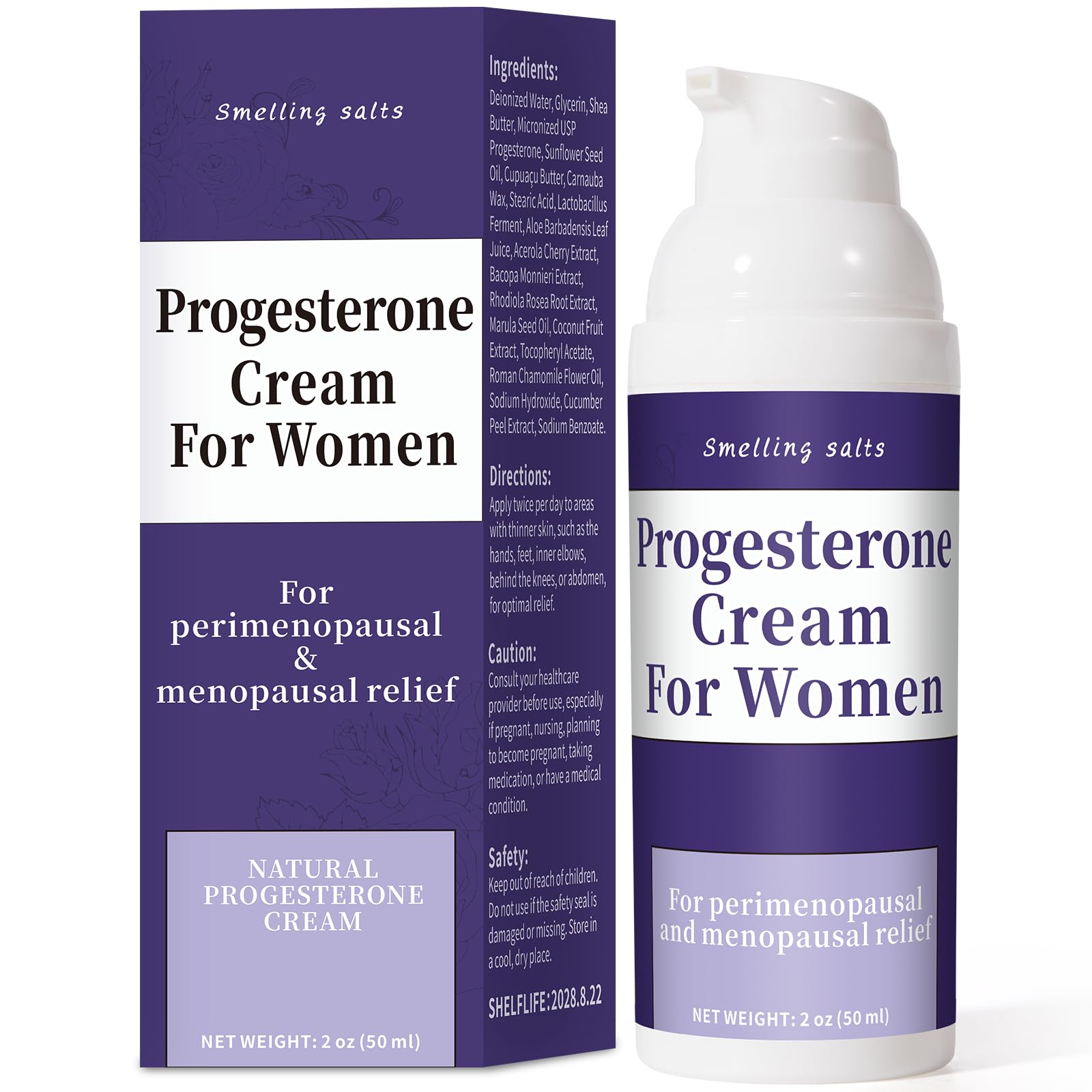 Smelling Salts progesterone cream bottle for balanced hormones and daily ease.