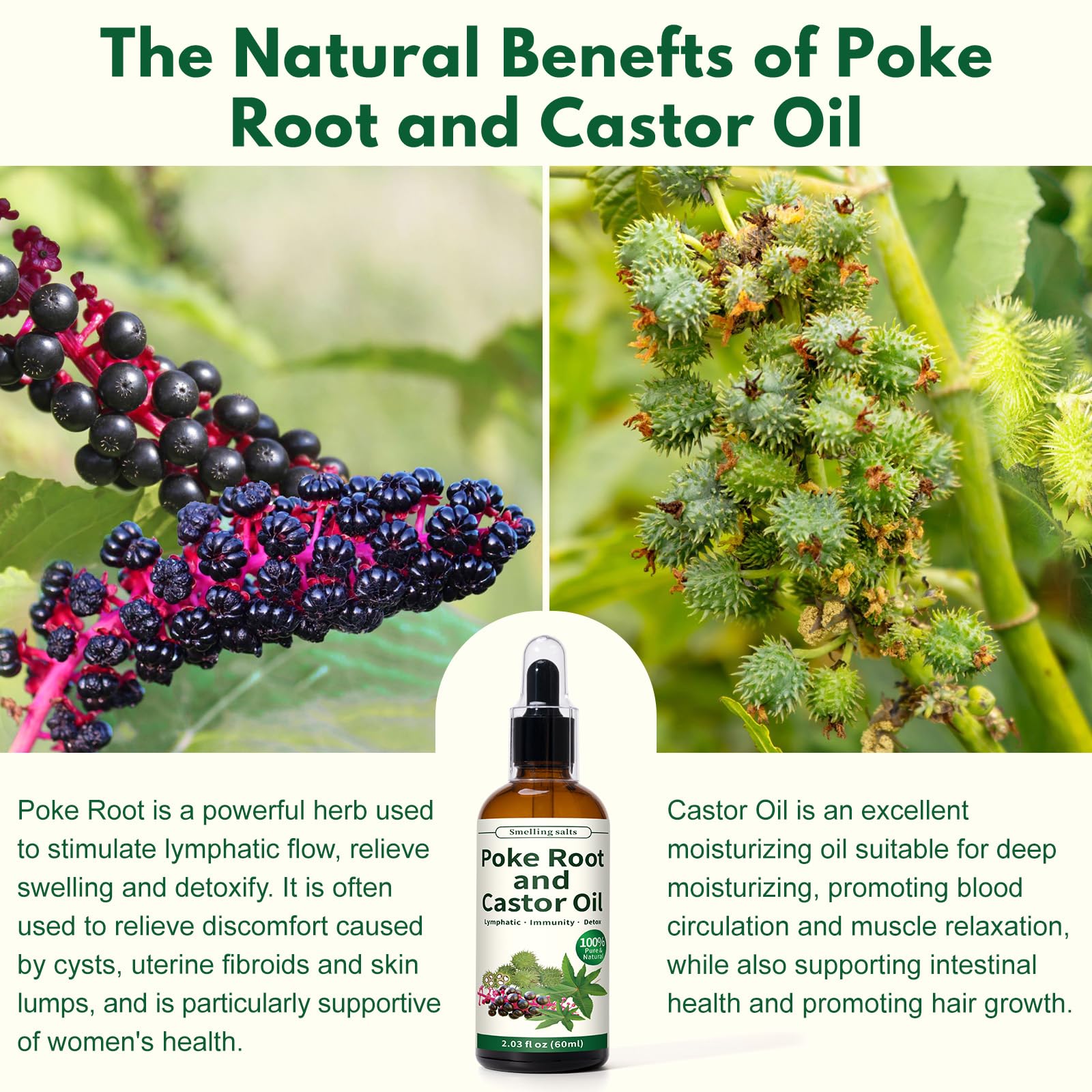 Smelling salts product box detail, featuring organic, non-GMO ingredients.