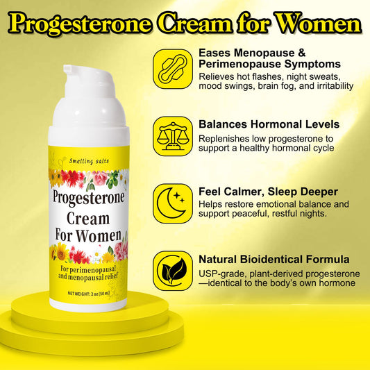 Smelling Salts progesterone cream applied to skin for gentle absorption.