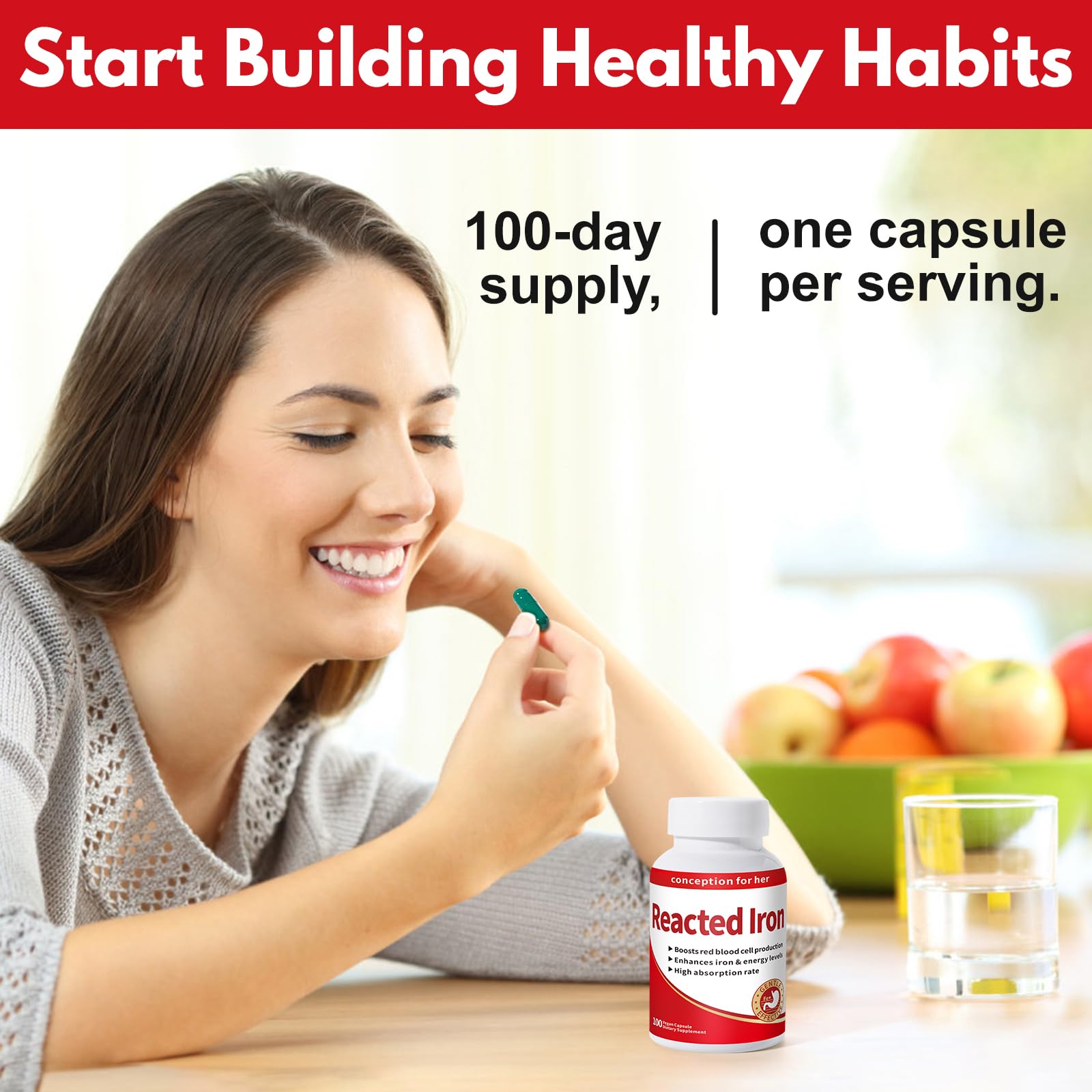 Smelling salts Reacted Iron on a kitchen counter suggests support for fatigue relief.