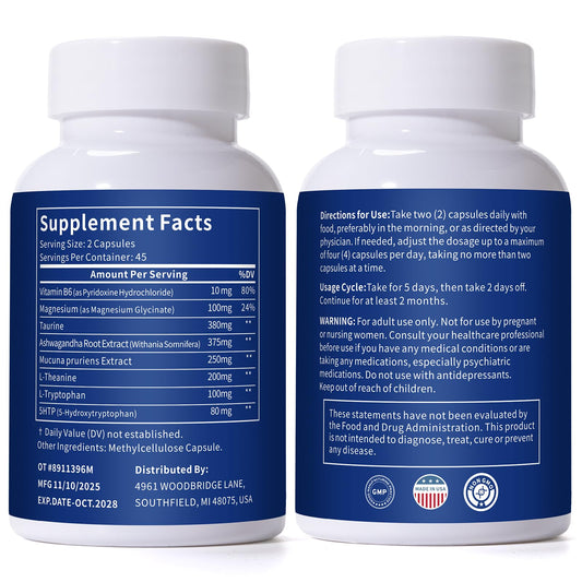 Capsules of Smelling salts serotonin and dopamine supplements for daily focus