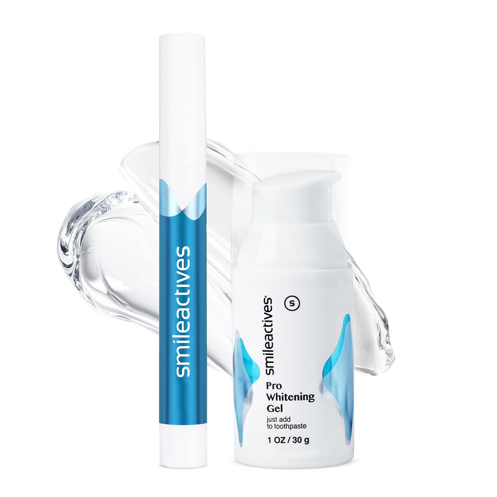 Smileactives teeth whitening kit packaging for at-home convenience.