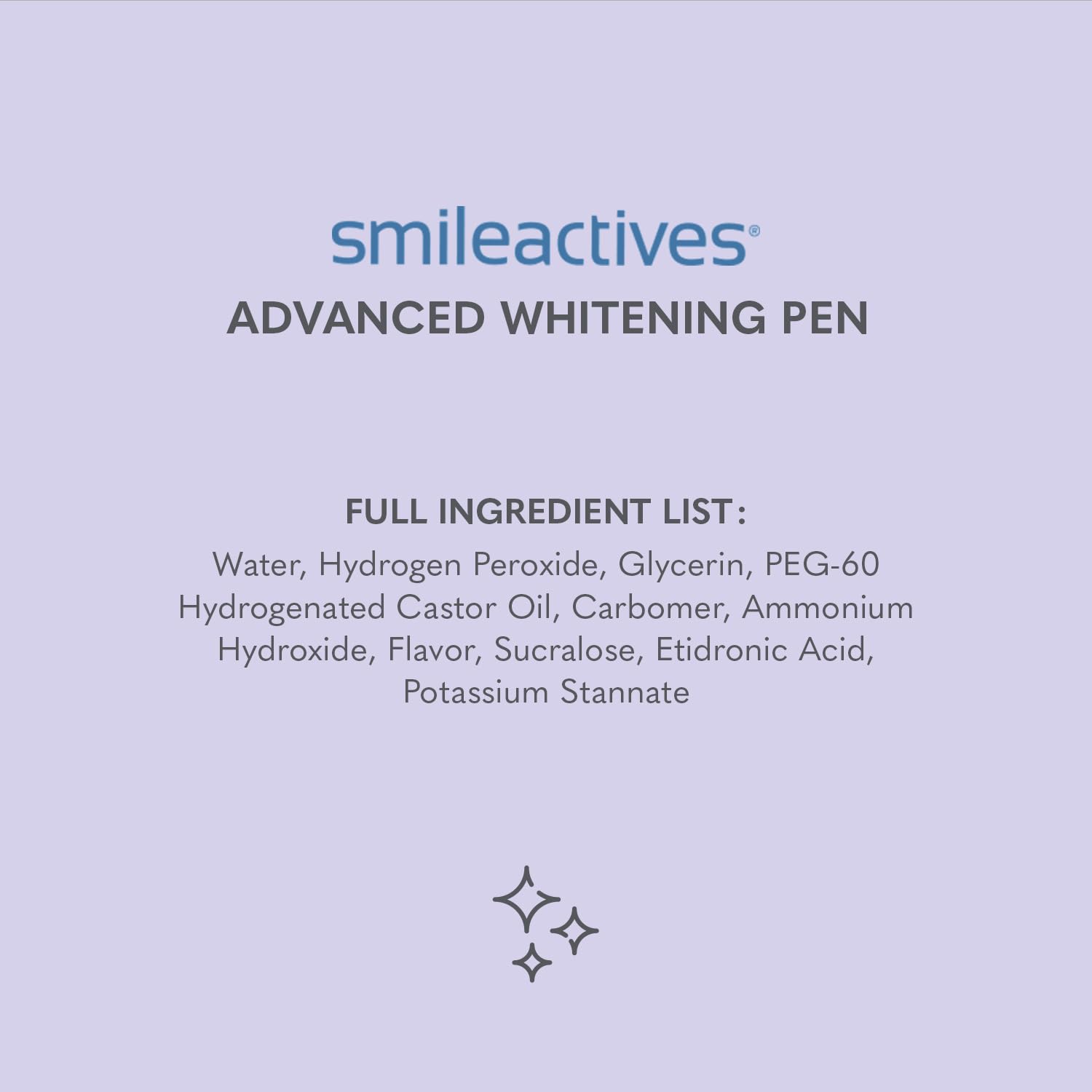 Smileactives winterberry flavor label indicating fresh tasting whitening gel