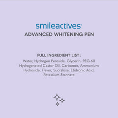 Smileactives winterberry flavor label indicating fresh tasting whitening gel