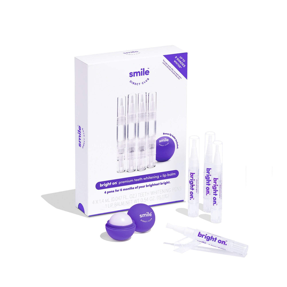 Close-up of SmileDirectClub gel pens shows fast whitening with low sensitivity