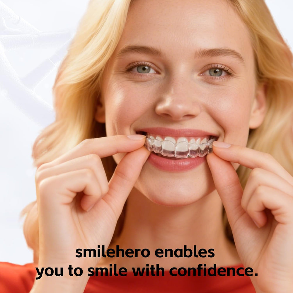 SmileHero mouth guard clear design blends with teeth for subtle wear