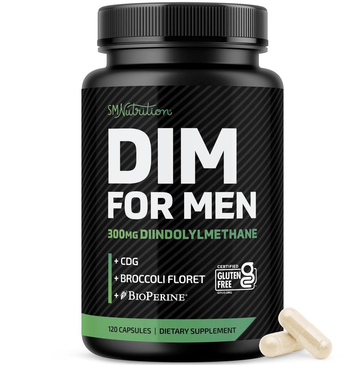 SMNutrition DIM 300mg bottle closeup hints at daily hormone balance
