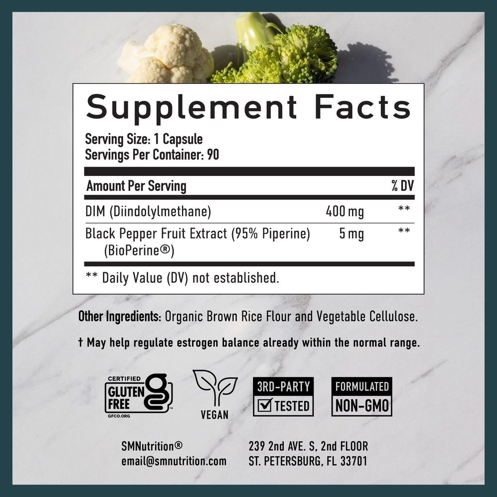 SMNutrition DIM 400mg box with 3-month supply