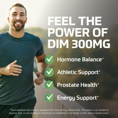 SMNutrition DIM for Men capsules closeup highlighting extra-strength dosage