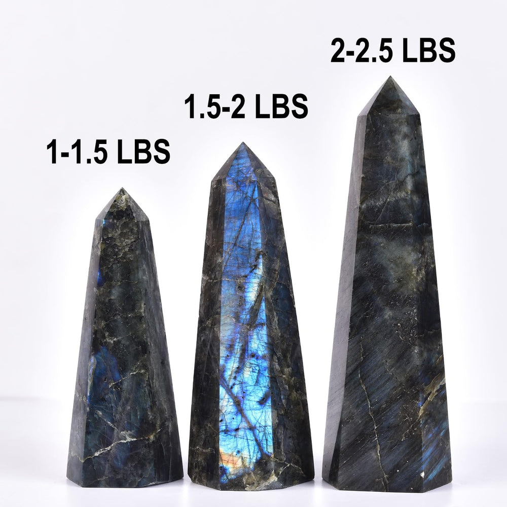 SMOHEAL Labradorite crystal tower apex concentrates energy for crystal grids