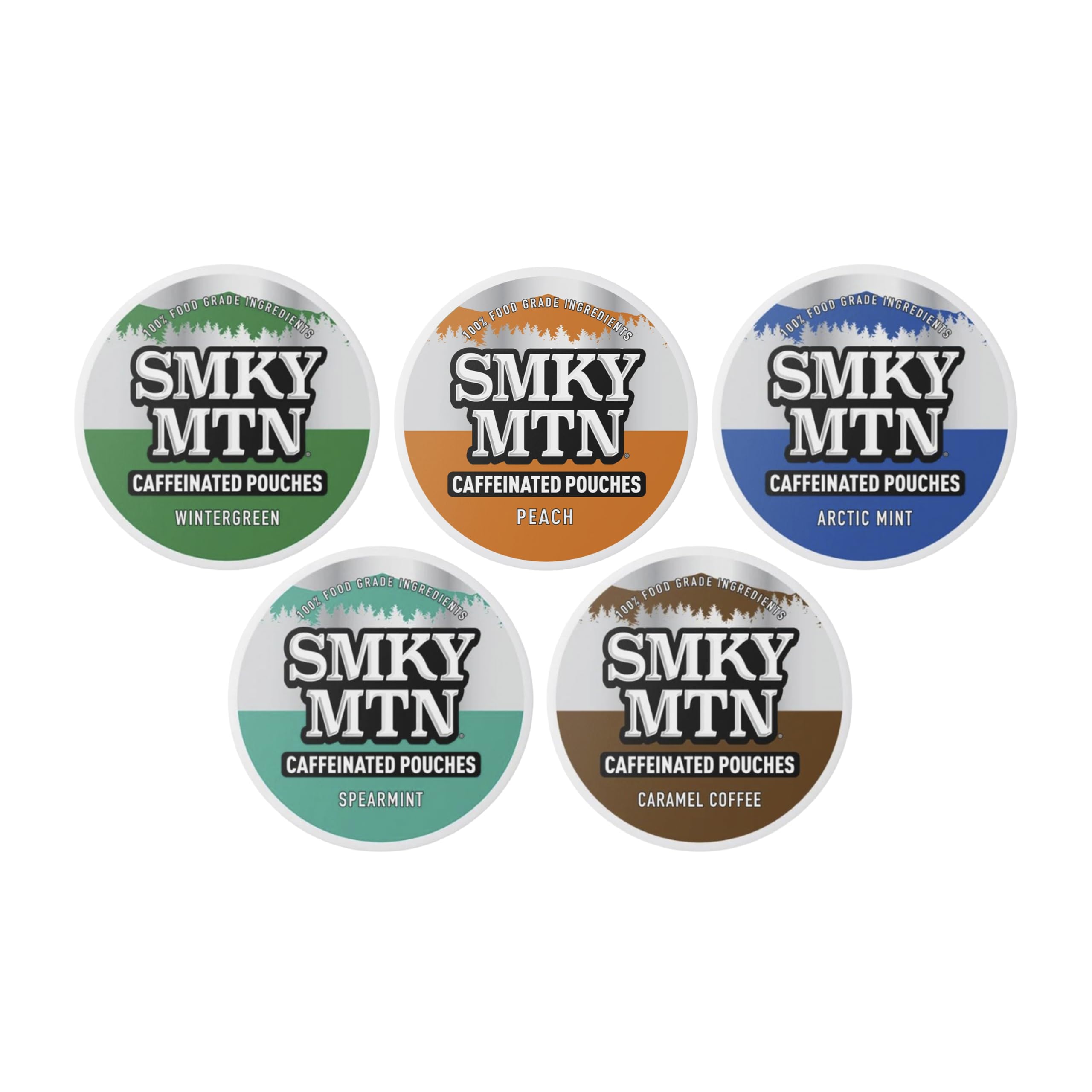 Smokey Mountain caffeinated pouches 5-can sampler pack for on-the-go alertness and flavor variety
