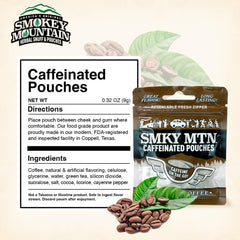 Smokey Mountain Arctic Mint caffeinated pouch close-up for discreet use