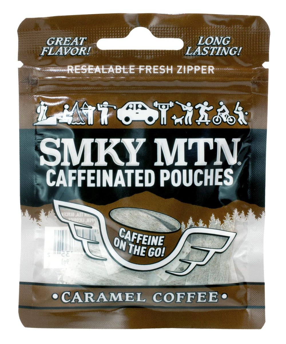Smokey Mountain Caramel Coffee caffeinated pouch on-the-go energy boost