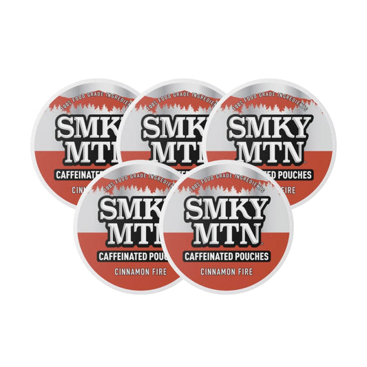 Smokey Mountain Cinnamon Fire caffeinated pouch pack front, easy on-the-go energy