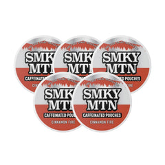 Smokey Mountain Cinnamon Fire caffeinated pouch pack front, easy on-the-go energy