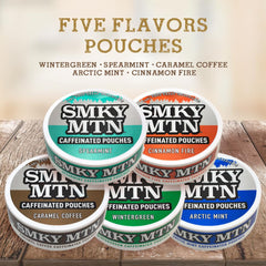 Smokey Mountain Peach caffeinated pouch with fruity aroma for smooth use.
