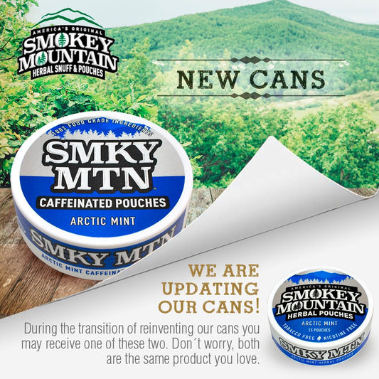 Smokey Mountain Wintergreen caffeinated pouch for on-the-go flavor and energy.