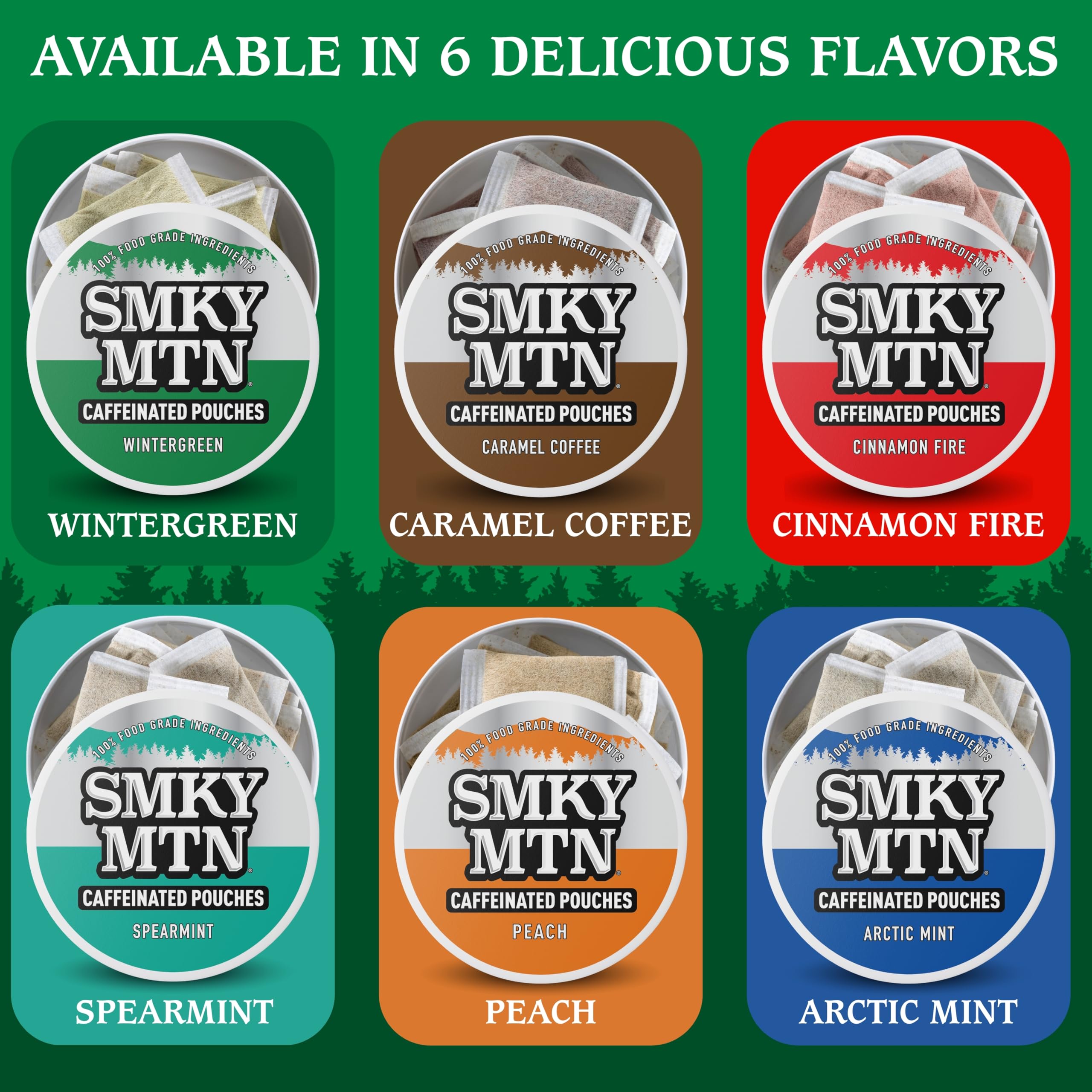 Smokey Mountain Wintergreen pouches made in USA for domestic production.