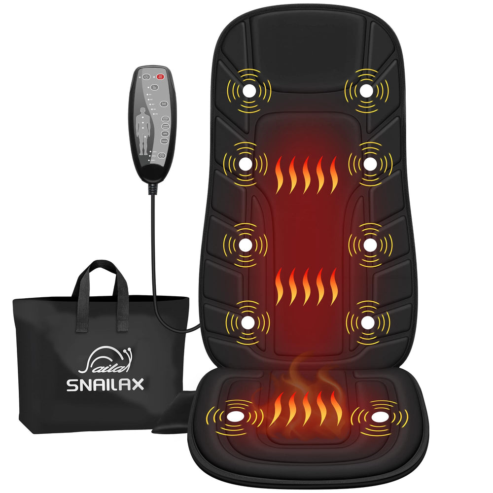 Snailax back massager with heat back panel delivers targeted relief for shoulders and spine.