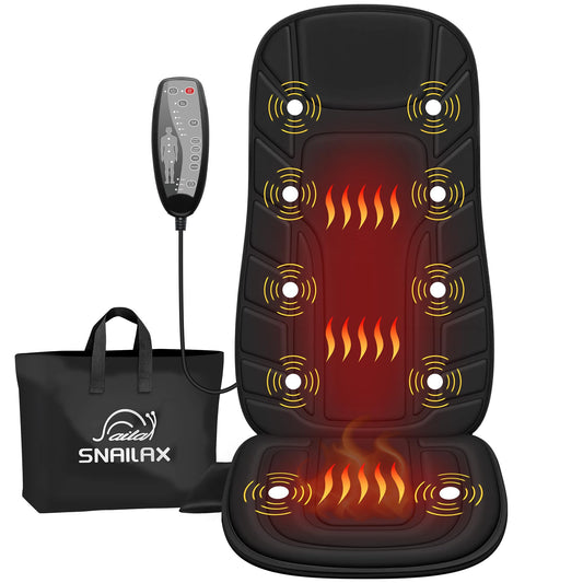 Snailax back massager with heat back panel delivers targeted relief for shoulders and spine.