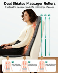 Snailax dual 3D shiatsu rollers delivering targeted back relief