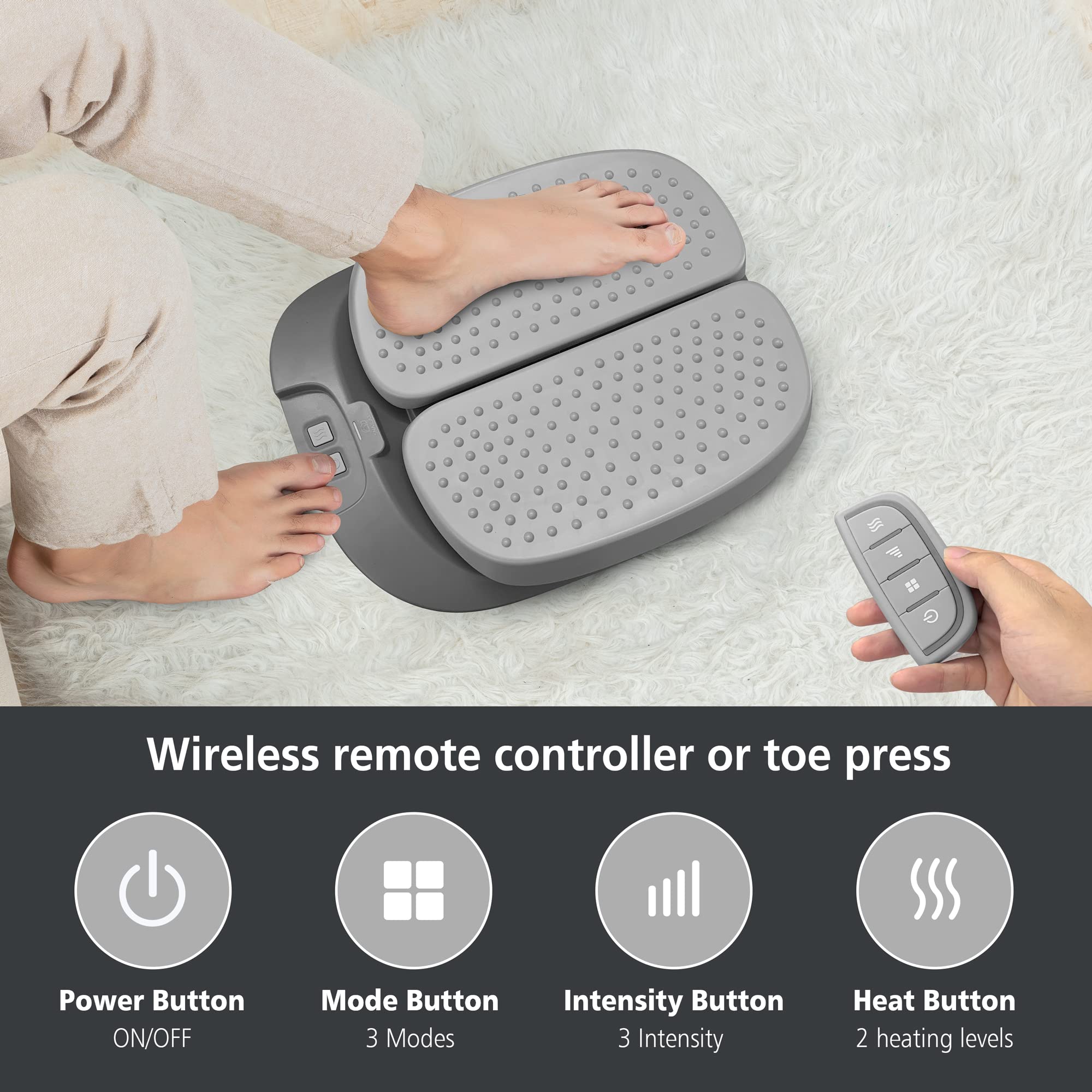 Snailax foot massager flat design fits every foot size.