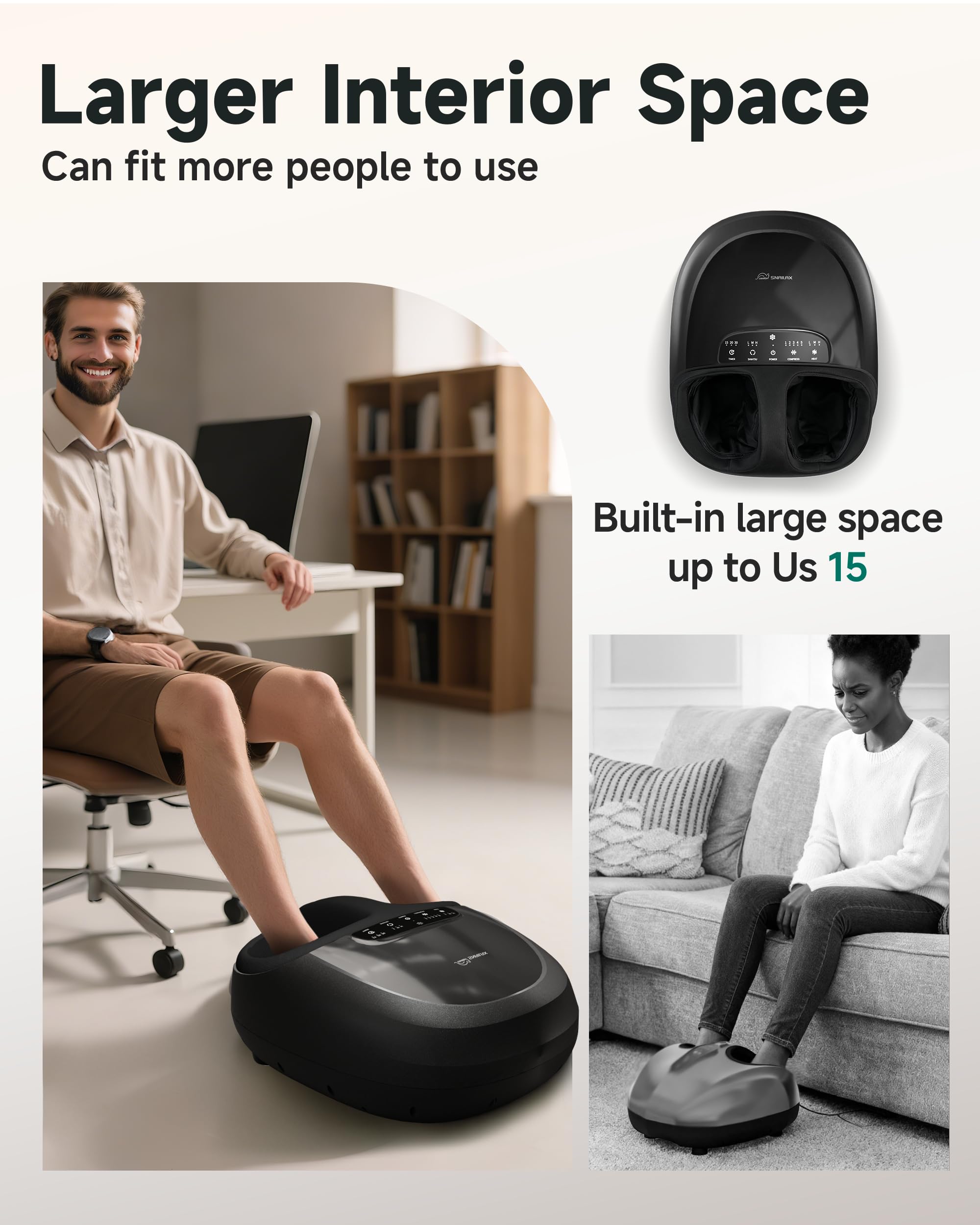 Snailax massager LCD panel enables quick, precise customization.