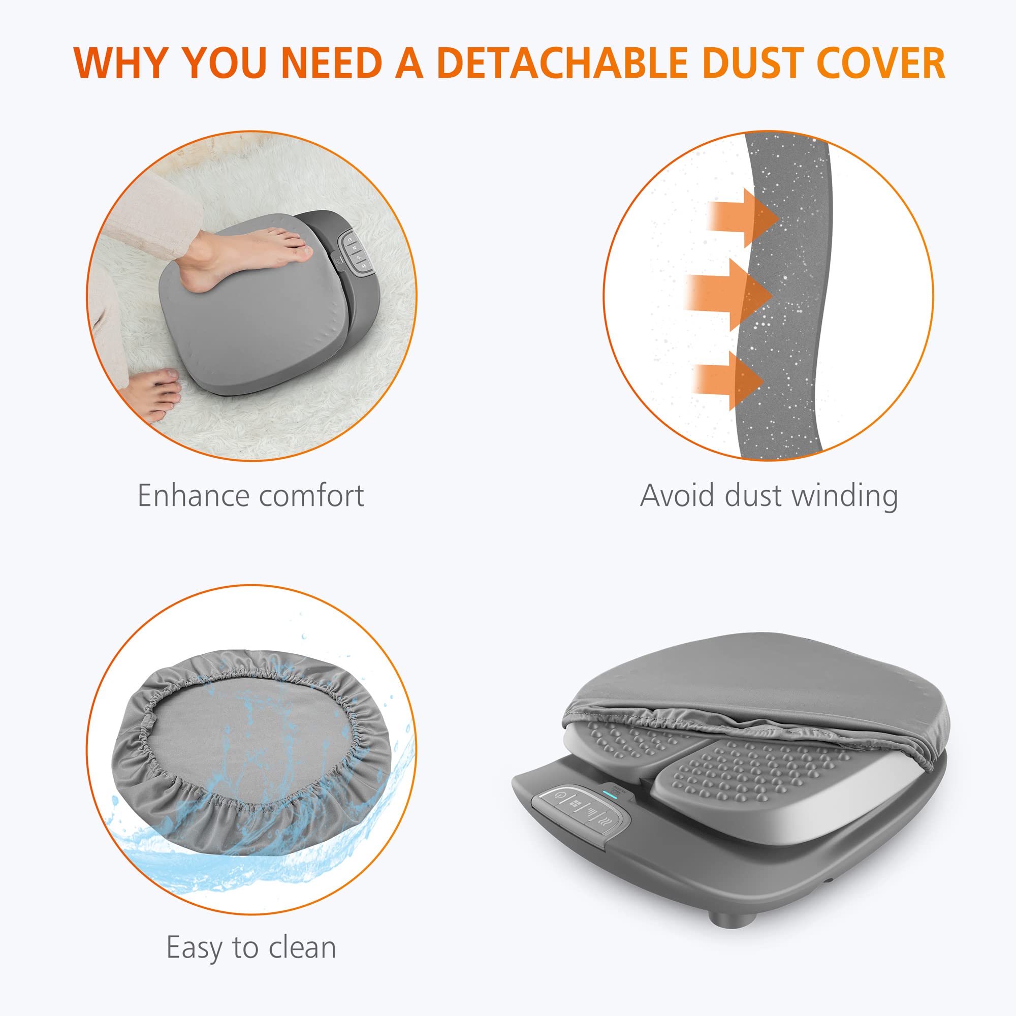 Snailax foot massager washable cover simplifies maintenance after use.