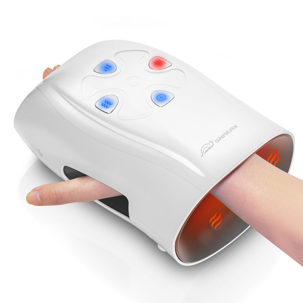 Snailax hand massager with heat and compression targets fingers for soothing comfort.