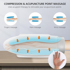 Snailax hand massager with heat function used for comfort.