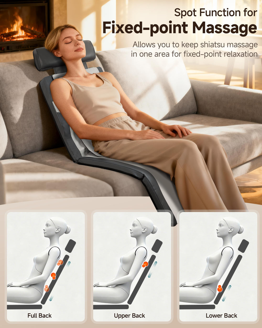 Heated back massage with adjustable warmth from Snailax
