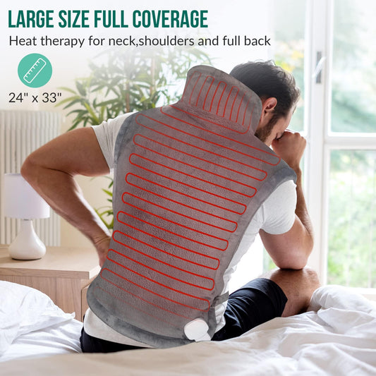 Snailax heating pad close-up highlights plush fabric and even heat.