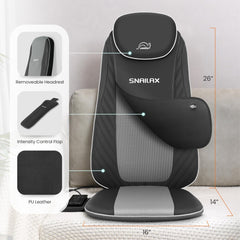 Snailax integrated-strap-system with leather-cover keeps massager secure on various chairs.