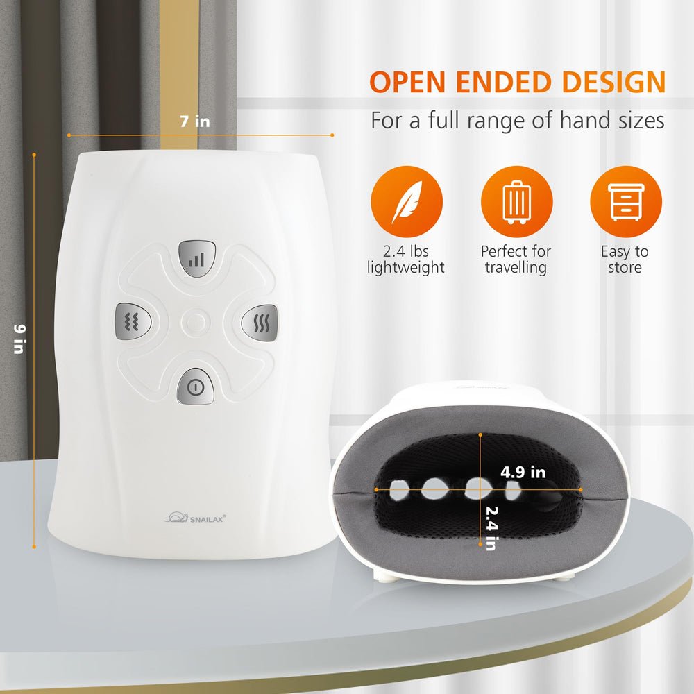 Open-ended design of Snailax massager adapts to different hand shapes.