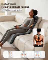 Rolling spine massage along back by Snailax massage mat